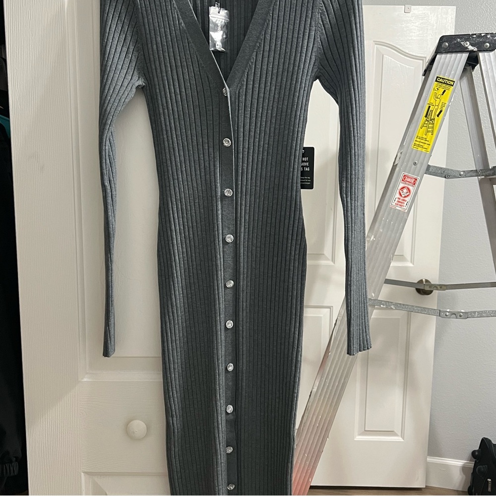 NWT EXPRESS SWEATER BUTTON DRESS